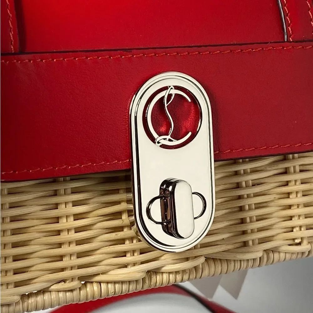 Christian Louboutin Elisa Nano leather and raffia tote - Picture 10 of 16